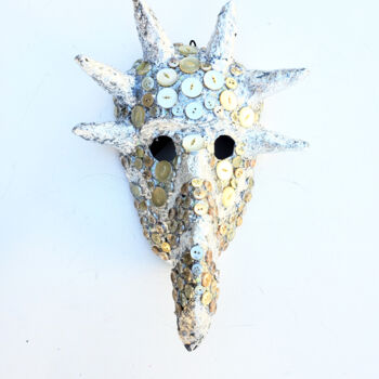 "Silver Mask/Wall Ar…" başlıklı Heykel Anthony Saldivar tarafından, Orijinal sanat, Akrilik