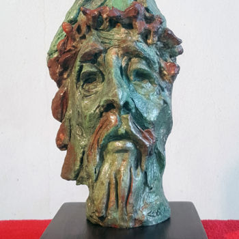 Sculptuur getiteld ""  CHRIST COURONNE "" door Antoine Berbari, Origineel Kunstwerk, Bronzen