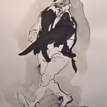Картина под названием "30 Monsieur mafieux" - Antoine Faure, Подлинное произведение искусства, Чернила