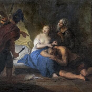 Schilderij getiteld "Samson et Dalila" door Antoine Pesne, Origineel Kunstwerk, Olie