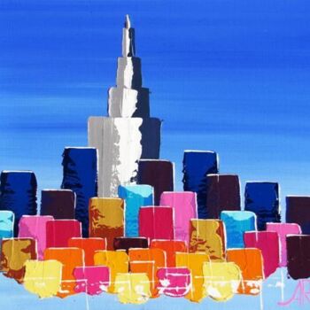 「Shangai Towers」というタイトルの絵画 Antoine Renaultによって, オリジナルのアートワーク