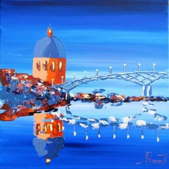 Painting titled "St-Pierre Bridge Sq…" by Antoine Renault, Original Artwork