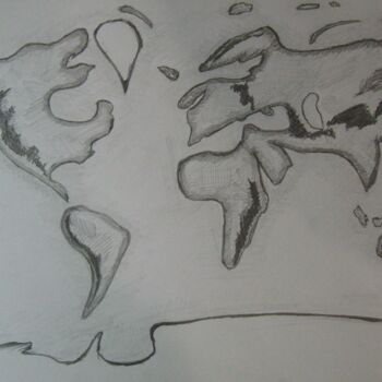 Painting titled "My map of the world" by Anton, Original Artwork, Other