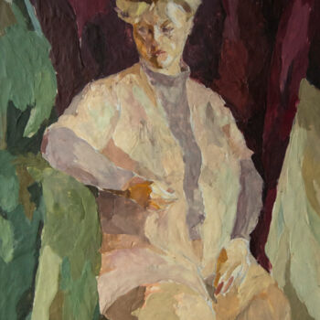 Malerei mit dem Titel "Portrait of a woman…" von Antonina Falchuk, Original-Kunstwerk, Wachs