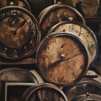 Painting titled "The lost time" by Antonina Leshchenko, Original Artwork, Oil