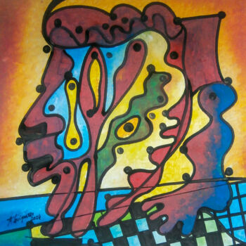 Painting titled "Nosso tempo AG-01-2…" by Antonio Guimaraes, Original Artwork, Acrylic