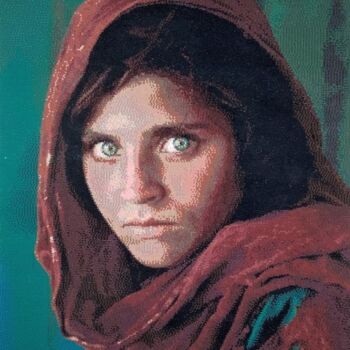 「Sharbat Gula」というタイトルの絵画 Antonio Kudlapyiによって, オリジナルのアートワーク, モザイク