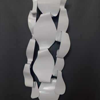 Sculpture titled "Ondas Brancas" by Antonio Spinosa, Original Artwork, Metals