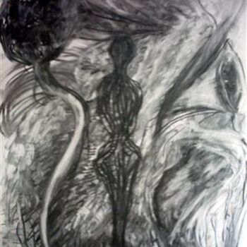 Dibujo titulada "Rising Nymph" por Antoon Diepstraten, Obra de arte original