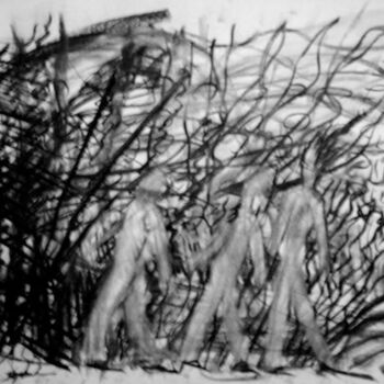 「Three friends march…」というタイトルの描画 Antoon Diepstratenによって, オリジナルのアートワーク, その他