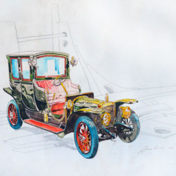 Painting titled "Classic Travel" by Anura Srinath, Original Artwork, Acrylic Mounted on Wood Stretcher frame
