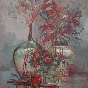 绘画 标题为“Осень в стеклянных…” 由Анжелика Кондрационова, 原创艺术品, 丙烯 安装在木质担架架上