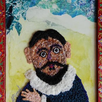 Textile Art titled "le barbu de Tolède" by Apignat, Original Artwork, Thread