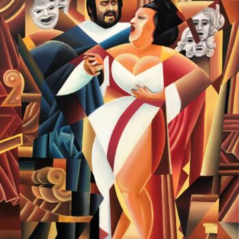 Malarstwo zatytułowany „Montserrat Caballe…” autorstwa Apollonas Soben, Oryginalna praca, Olej Zamontowany na Drewniana rama…