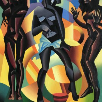 Peinture intitulée "«Tribal dance» A.So…" par Apollonas Soben, Œuvre d'art originale, Huile