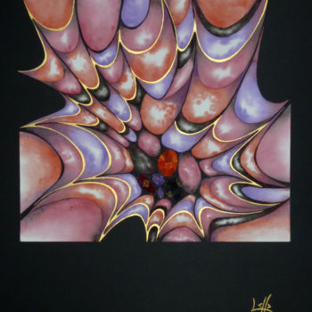 Painting titled "iIlusion" by Laurence Gallard, Original Artwork, Watercolor Mounted on Cardboard