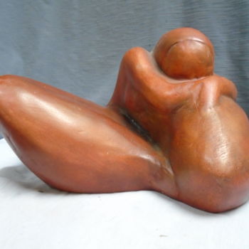 Sculptuur getiteld "Le grand repli ou "…" door Marie Ruiz, Origineel Kunstwerk, Terra cotta