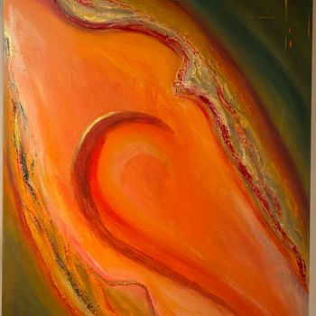 Painting titled "Fire earth" by Arbnesha Cela, Original Artwork, Acrylic