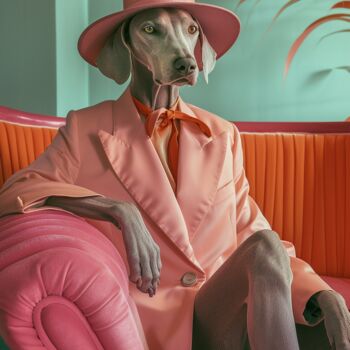 Digitale Kunst getiteld "Weimaraner - Limite…" door Archimede Art, Origineel Kunstwerk, Digitale afdruk