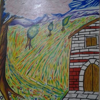 Pintura titulada "casa solitaria" por Arduino Rossi, Obra de arte original, Acrílico Montado en Bastidor de camilla de madera