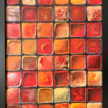 Peinture intitulée "Mosaic - Flames Of…" par Arkadiusz Kulesza, Œuvre d'art originale, Acrylique