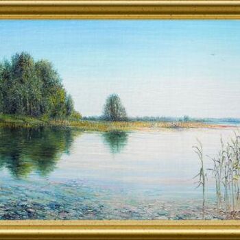 「рассвет на озере」というタイトルの絵画 Гарикによって, オリジナルのアートワーク, オイル