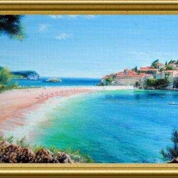 Peinture intitulée "вид на остров свято…" par Garik, Œuvre d'art originale, Huile