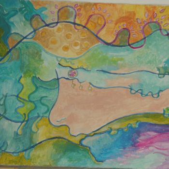 Painting titled "volto nel paesaggio" by Maria Irene Vairo, Original Artwork, Acrylic