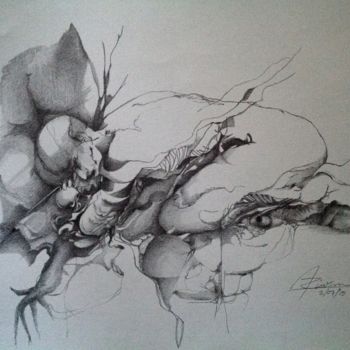 Dibujo titulada "Desecho del artista" por A.Rivera, Obra de arte original, Grafito