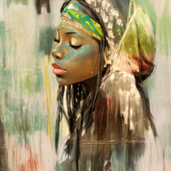 Цифровое искусство под названием "Afrikaanse Schoonhe…" - Arjen Roos, Подлинное произведение искусства, Цифровая живопись