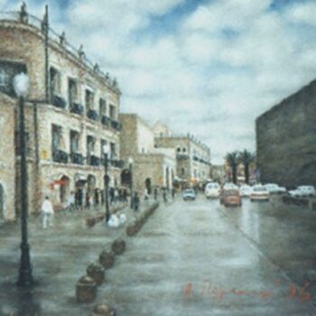 Painting titled "Old Ierusalem. Near…" by Arkady Paransky, Original Artwork, Oil