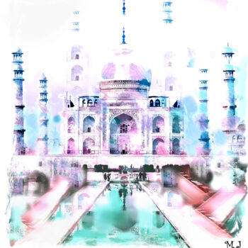 Digitale Kunst mit dem Titel "Taj Mahal Revisited" von Armajay, Original-Kunstwerk, 2D digitale Arbeit