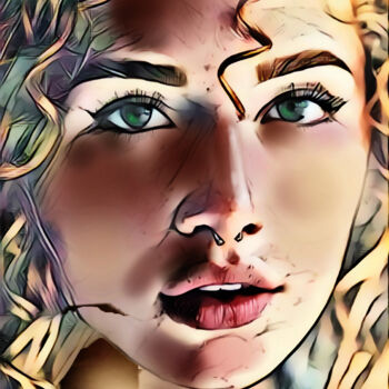 Digitale Kunst mit dem Titel "Redhead Beauty - Fe…" von Armajay, Original-Kunstwerk, Digitale Malerei