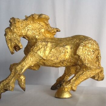 Sculpture titled "Cheval" by Armand Robitaille, Original Artwork, Aluminium