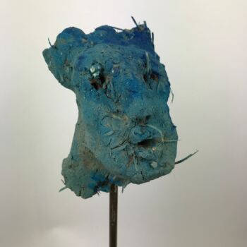 Escultura titulada "Volto blu" por Armando D'Andrea, Obra de arte original, Arcilla