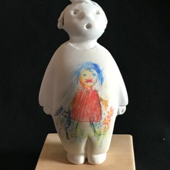 Sculpture titled "Matilda e il suo co…" by Armando D'Andrea, Original Artwork, Plaster