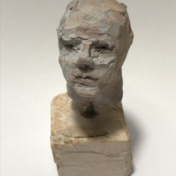 Скульптура под названием "Volto12" - Armando D'Andrea, Подлинное произведение искусства, Глина