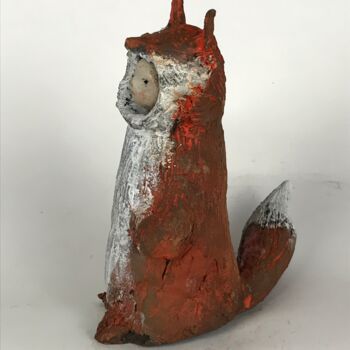 Sculpture intitulée "Lucifer-Fox" par Armando D'Andrea, Œuvre d'art originale, Argile