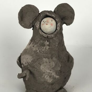 Sculptuur getiteld "Lucifer-Big Mouse1" door Armando D'Andrea, Origineel Kunstwerk, Klei
