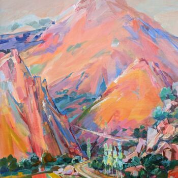 Картина под названием "My mountains / in m…" - Armen Ghazayran (Nem), Подлинное произведение искусства, Акрил