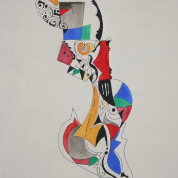 Pintura titulada "Sans titre" por Arnaud Dromigny, Obra de arte original, Acuarela