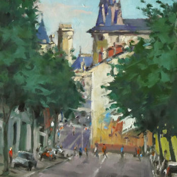 Schilderij getiteld "Rue du grand Rabbin…" door Christian Arnould, Origineel Kunstwerk, Olie