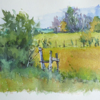 Malerei mit dem Titel "Aquarelle sur une p…" von Christian Arnould, Original-Kunstwerk, Aquarell