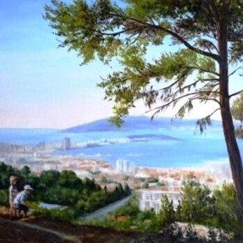 Painting titled "Avec vue sur Toulon…" by Rossa, Original Artwork