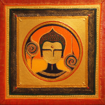 「Golden Buddha」というタイトルの絵画 Arpita B Ruparelによって, オリジナルのアートワーク, アクリル