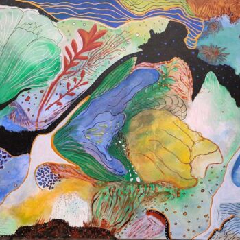 Pittura intitolato "Abstract painting o…" da Sandra Turk, Opera d'arte originale, Acrilico
