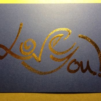 Peinture intitulée "love you" par Art24k, Œuvre d'art originale, Autre