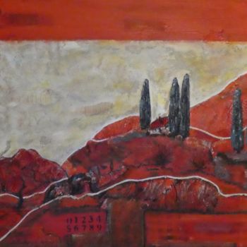 Pittura intitolato "Toscana in Rot" da Urs, Opera d'arte originale, Acrilico