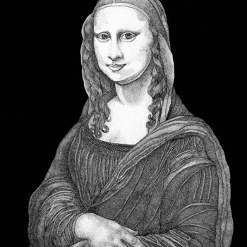 Rysunek zatytułowany „Mona Lisa. Homage t…” autorstwa Anerosh, Oryginalna praca, Atrament
