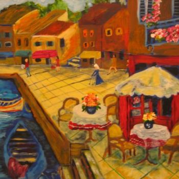 Ζωγραφική με τίτλο "Porto Fino Italy" από Adele Steinberg, Αυθεντικά έργα τέχνης